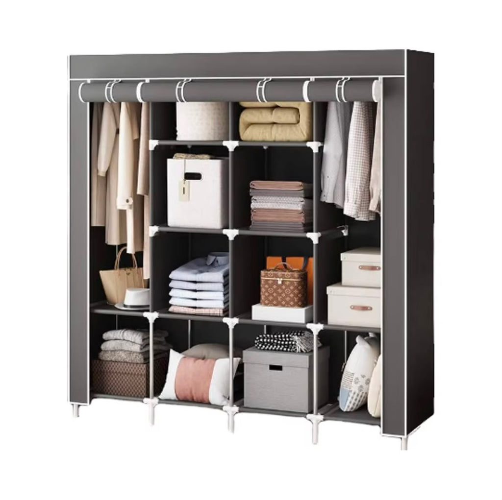 Armoire 4 Battants en Tissu Kainaiya