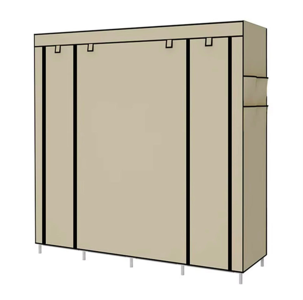 Armoire 4 Battants en Tissu Kainaiya
